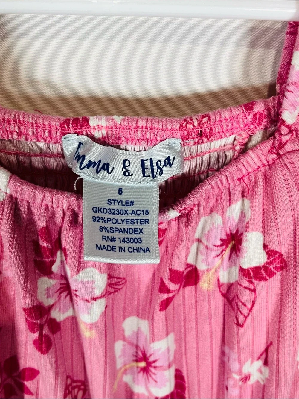 Girls' Floral Puff-Sleeve Pink Dress with Tie Waist